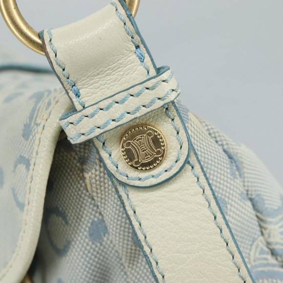 CELINE C Macadam Canvas Shoulder Bag Light Blue Auth 107709 - Picture 10 of 16
